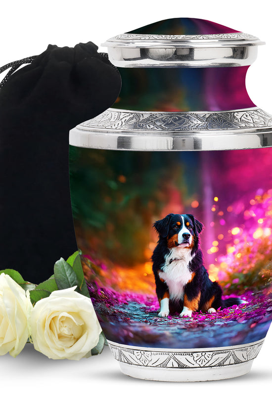 Bernese Mountain Dog Themed Urn - Personalized Pet Urns For Ashes