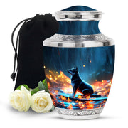 Dog in Rain Scenic Urns - Handracfted Personalized Urns For Pet Ashes