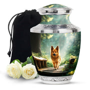 Golden Pet Dog Funeral Urn - Forest Memorial Urn For Pet