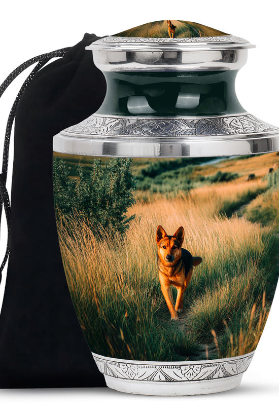 German Shepherd Tribute Funeral Urn - Pet Memorial Urn For Dog Ashes