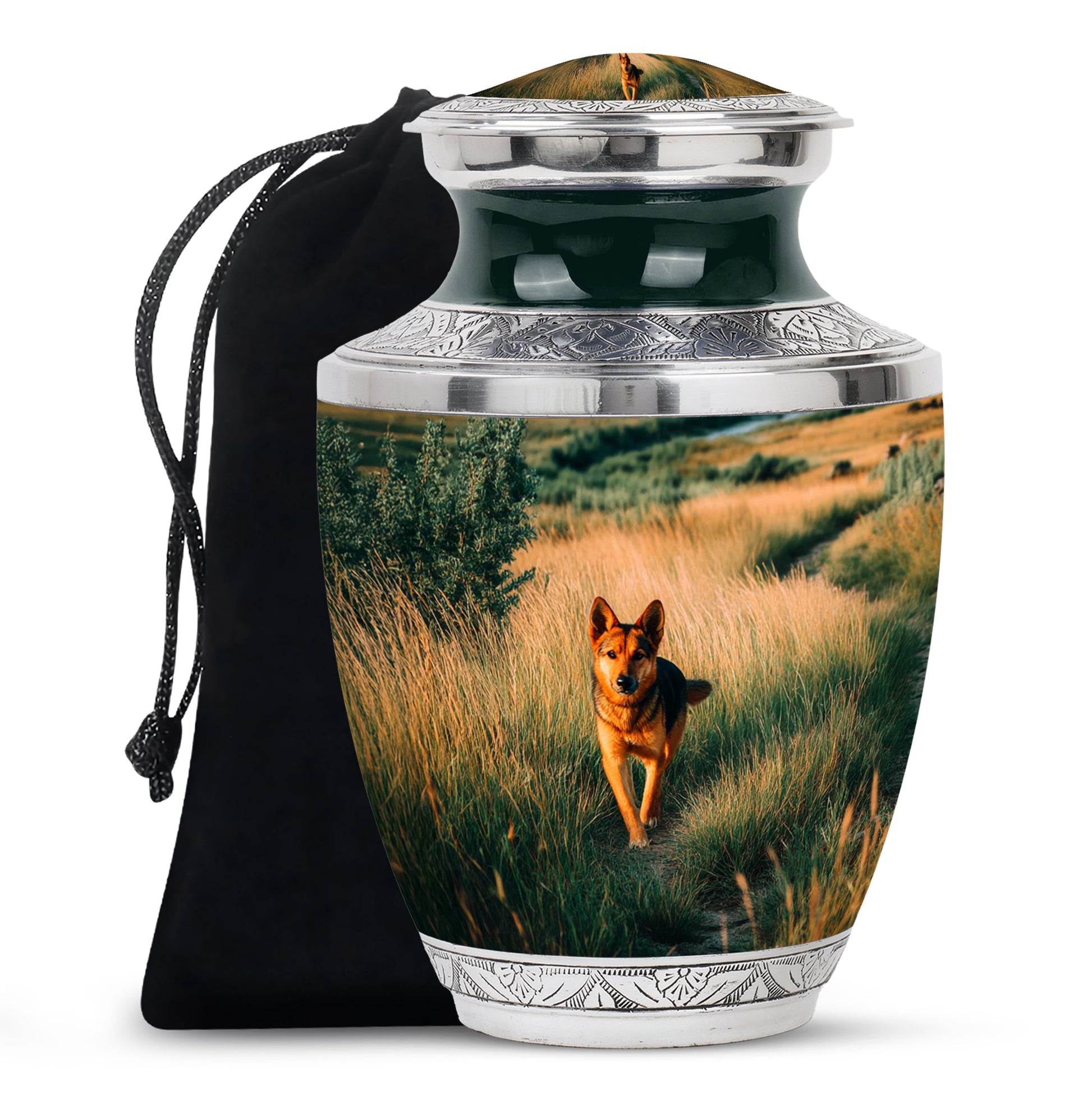 German Shepherd Tribute Funeral Urn - Pet Memorial Urn For Dog Ashes