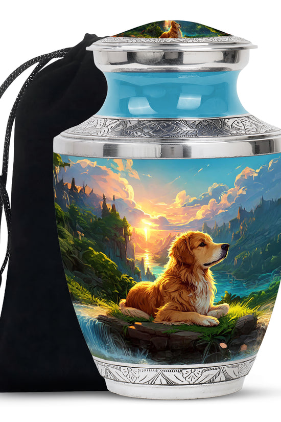 Pet Dog Memorial Urn - Beautiful Nature Cremation Memorial Urn For Dog