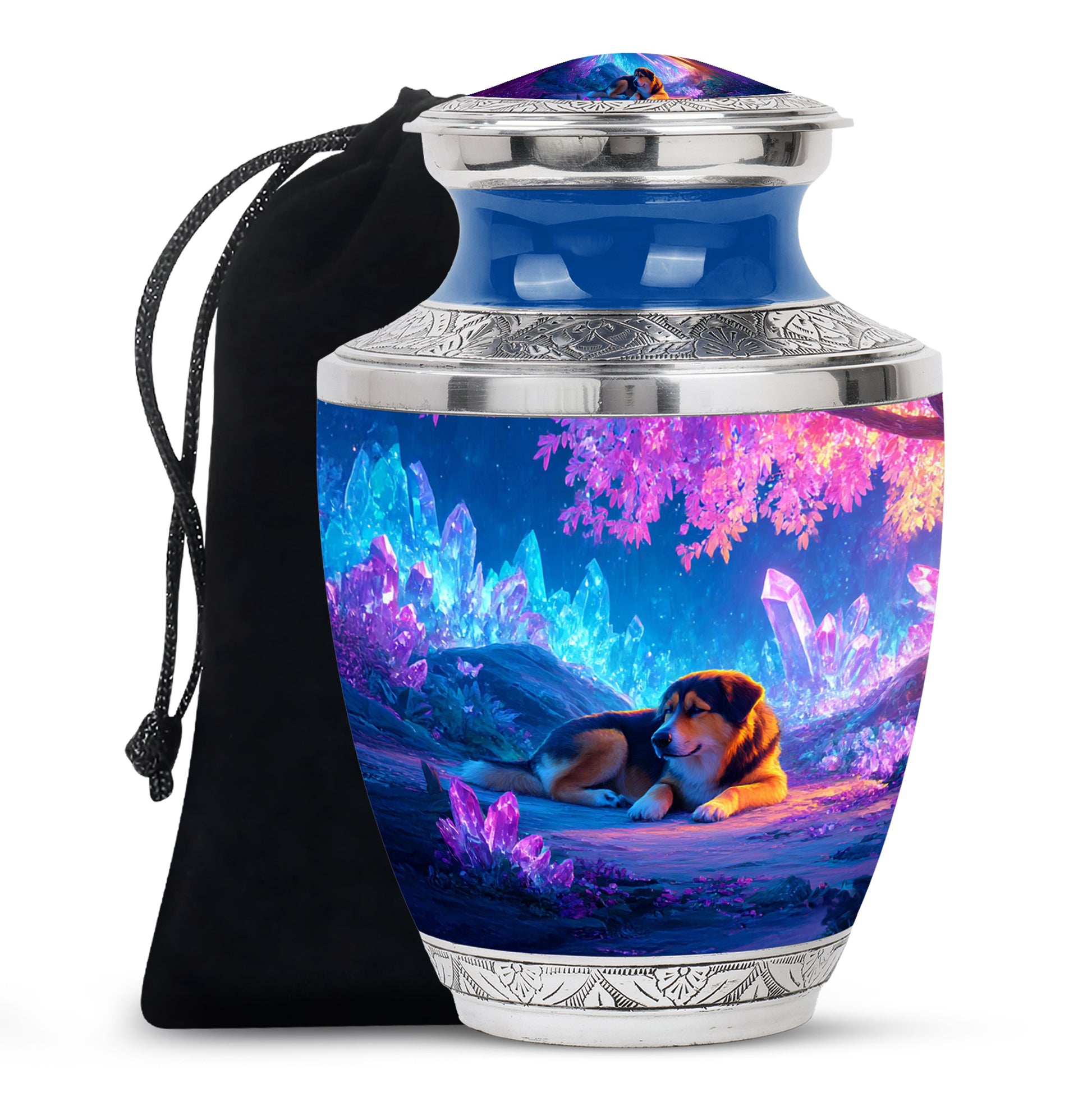 Dog Cremation Urn - Crystal Light Funeral Urn For Dog Ashes