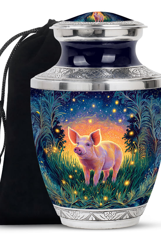 Pink Pig Cremation Urns - Beautiful Glowing Field Funeral Urns