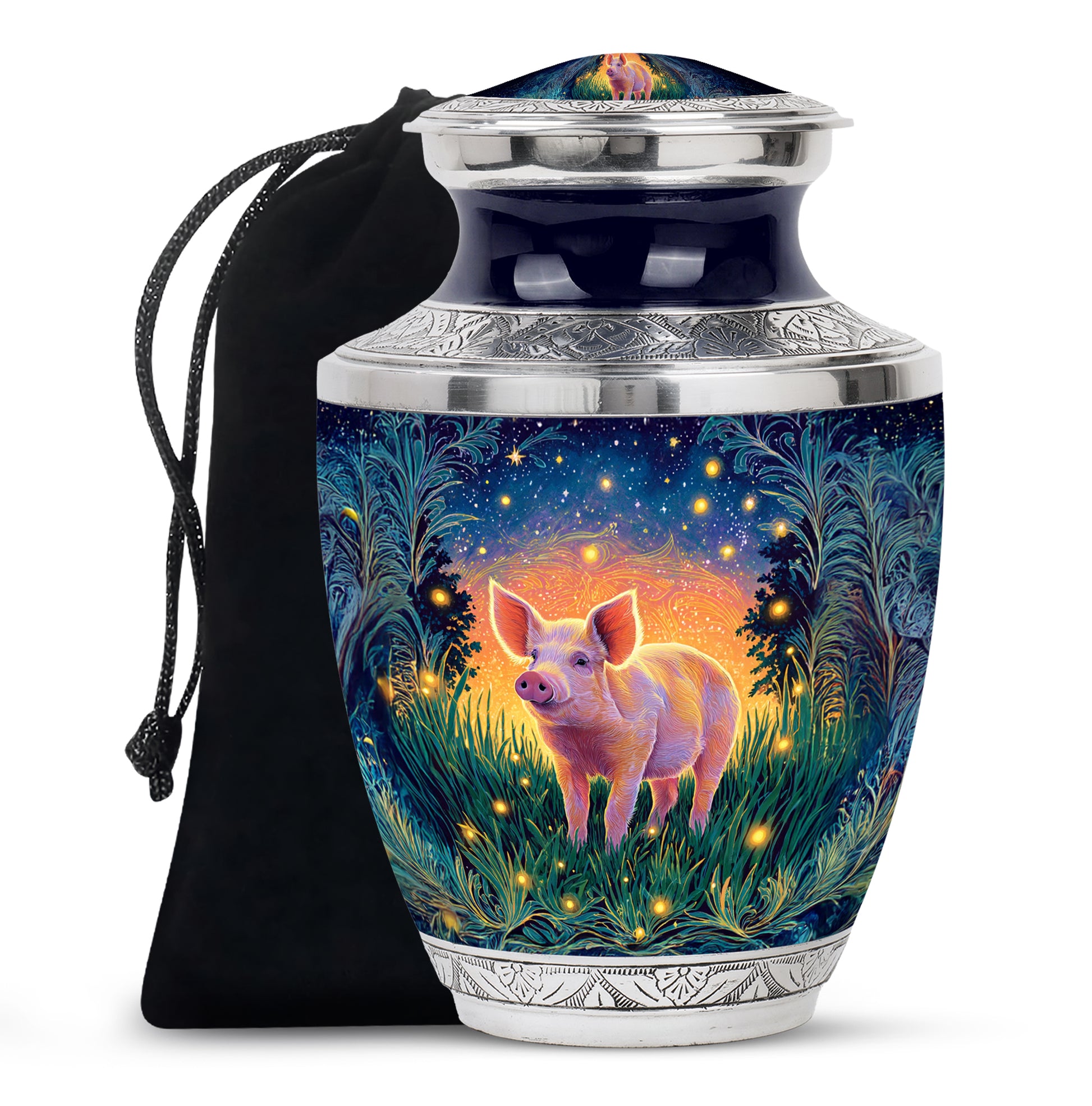 Pink Pig Cremation Urns - Beautiful Glowing Field Funeral Urns