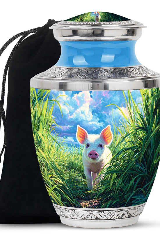 Cute Piglet Memorial Urn - Nature Cremation Urns For Adult Ashes