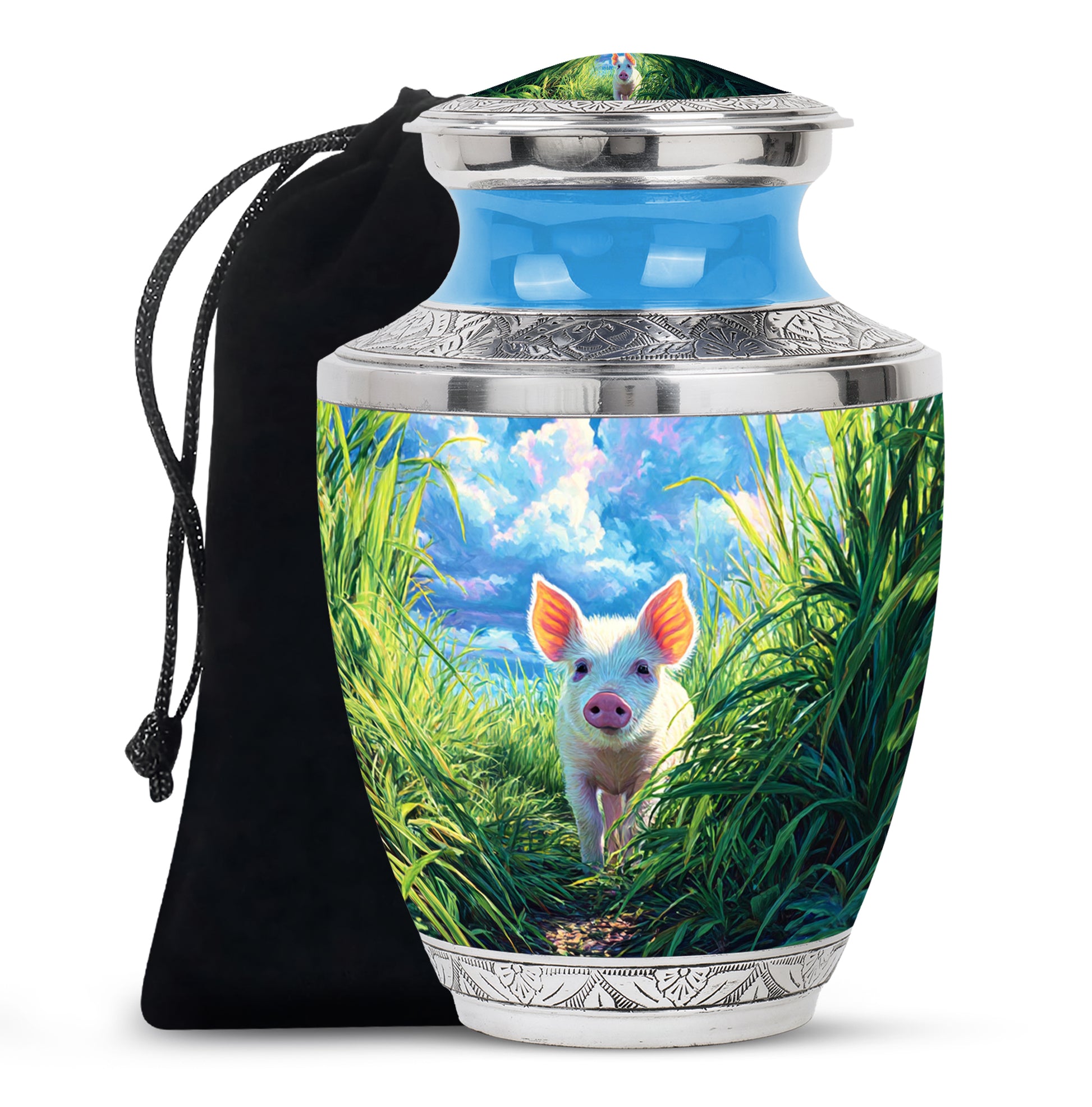 Cute Piglet Memorial Urn - Nature Cremation Urns For Adult Ashes