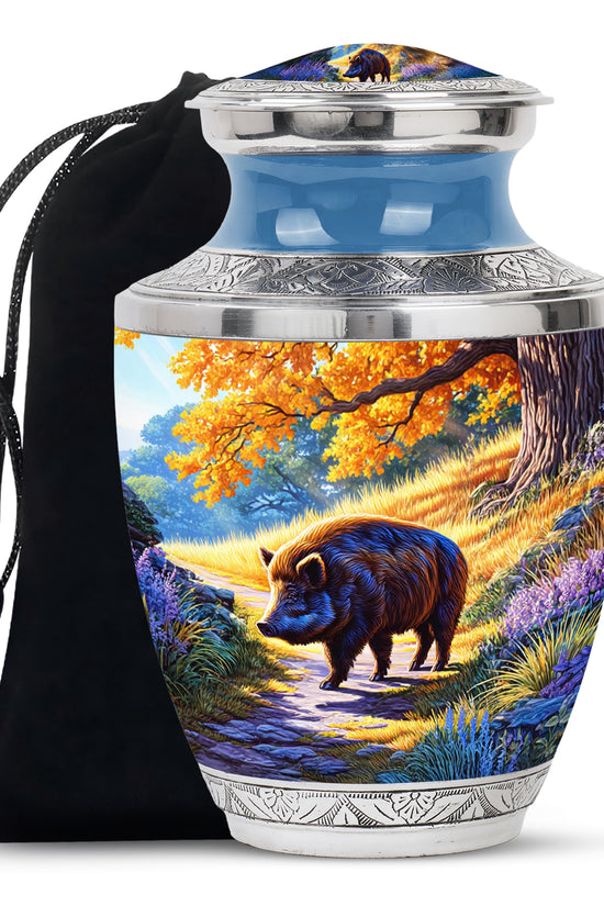 Boar Nature Cremation Urns - Beautiful Fall Forest Funeral Urns For Ashes