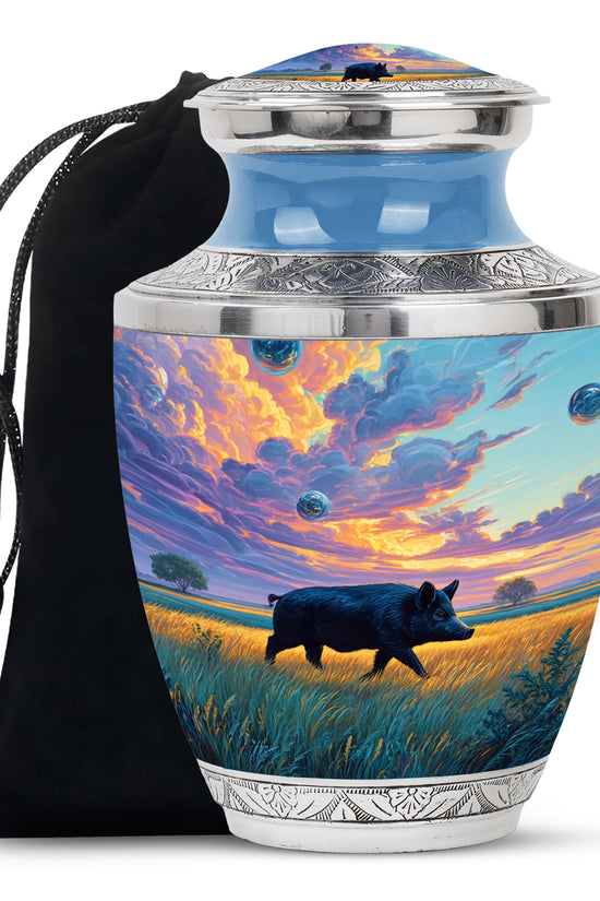 Black Pig Cremation Urns - Golden Field Funeral Urns For Human Ashes