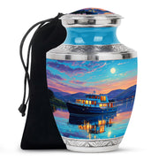 Sunset Yacht Cremation Urns - Mountain Lake Funeral Urns For Ashes