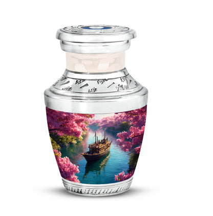 Personalized Pink Sovereign Boat Cremation Urns for Human Ashes - 10-inch, 200 cu in - Karyliz