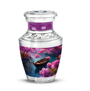 Blue Venerable Boat Cremation Urns for Human Ashes - 10-inch, 200 cu in - Karyliz