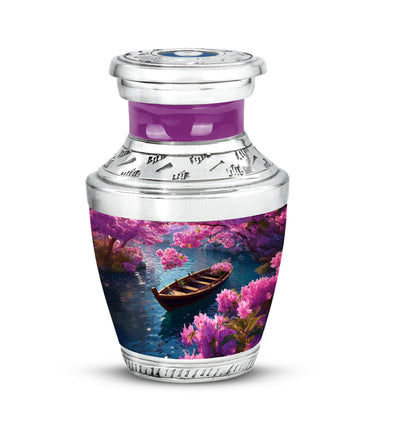 Blue Venerable Boat Cremation Urns for Human Ashes - 10-inch, 200 cu in - Karyliz