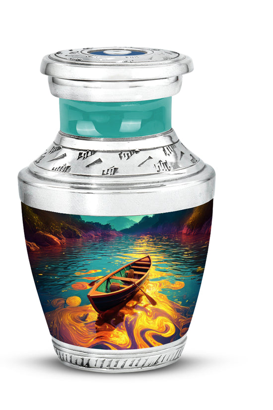 Personalized Teal Boat Cremation Urns for Ashes - Majestic 10-inch - Karyliz