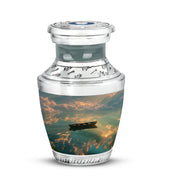 Ethereal Boat Memorial Cremation Urns - Black 10-inch, 200 cu in - Karyliz