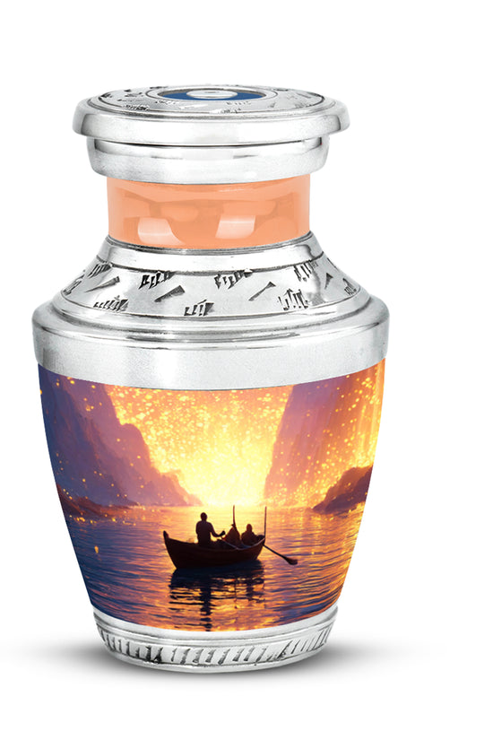 Personalized Red Boat Cremation Urns for Ashes - Enchanting 10-inch - Karyliz