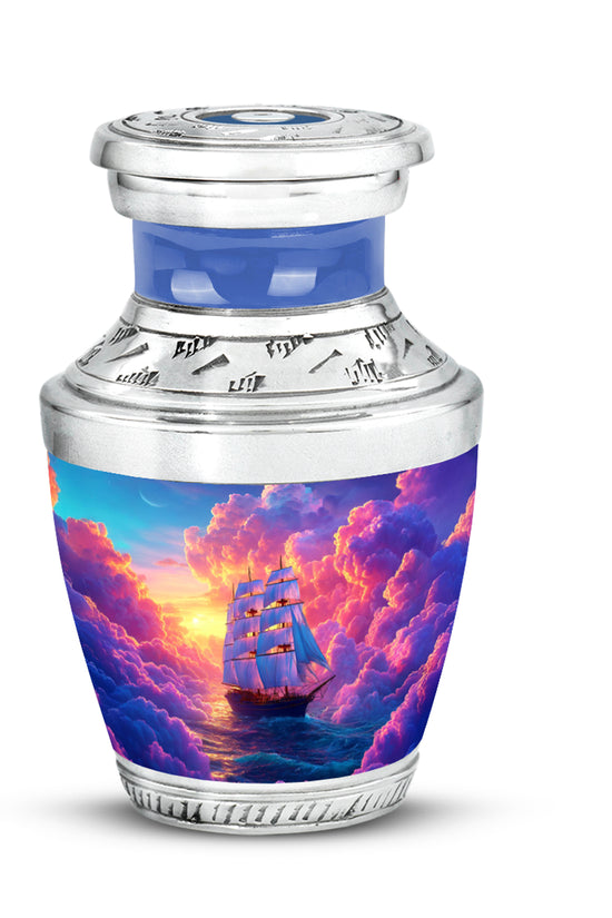 Personalized Purple Boat Cremation Urns for Ashes - Transcendent 10-inch - Karyliz