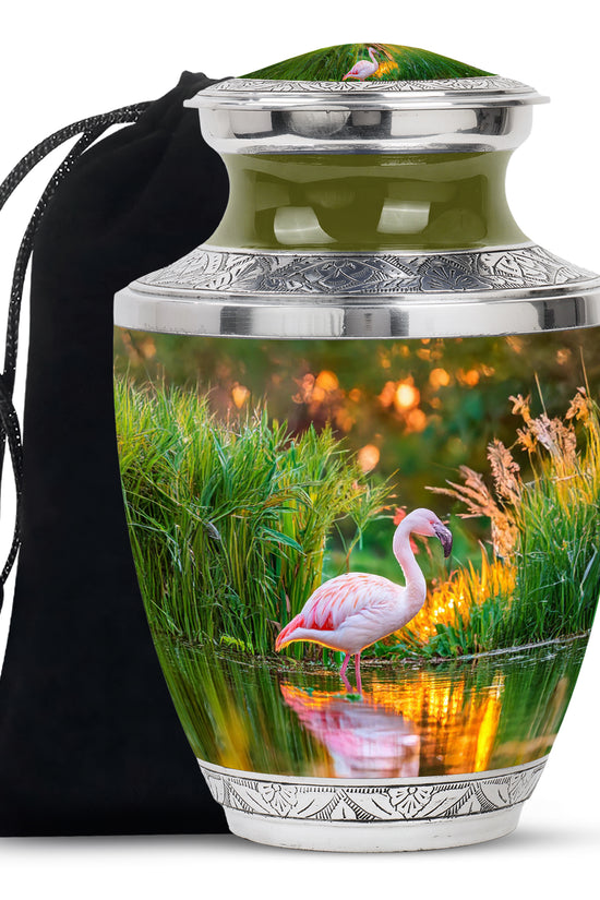 White Flamingo Burial Urn - Cremation Memorial Containers for Ashes