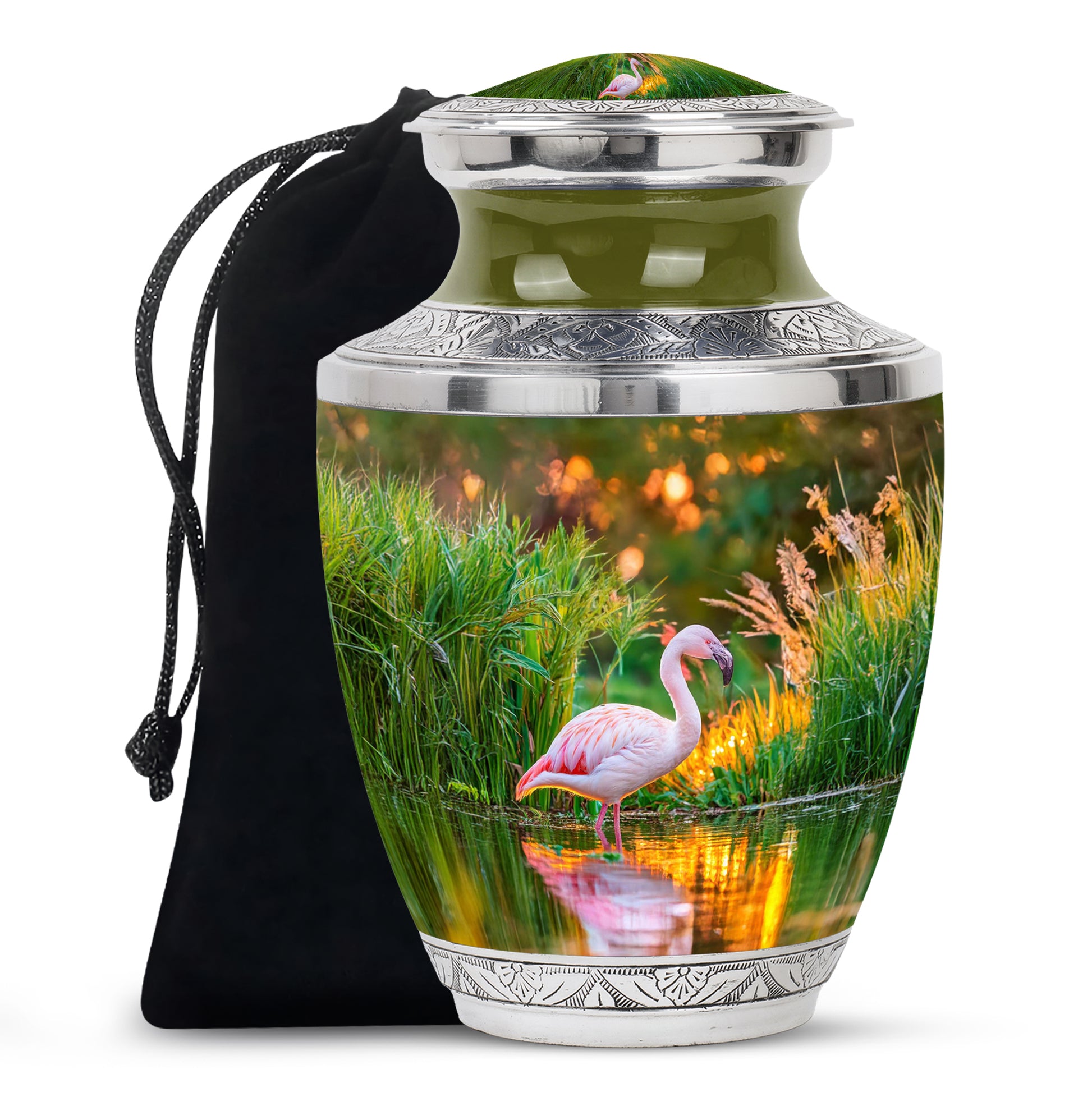 White Flamingo Burial Urn - Cremation Memorial Containers for Ashes