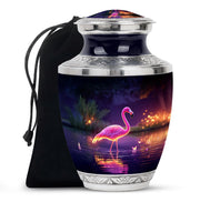 Pink Flamingo Memorial Urn - NIght Scenic Cremation Urns For Ashes