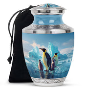 Penguin Family Memorial Urn - Arctic Cremation Urn For Loved Ones