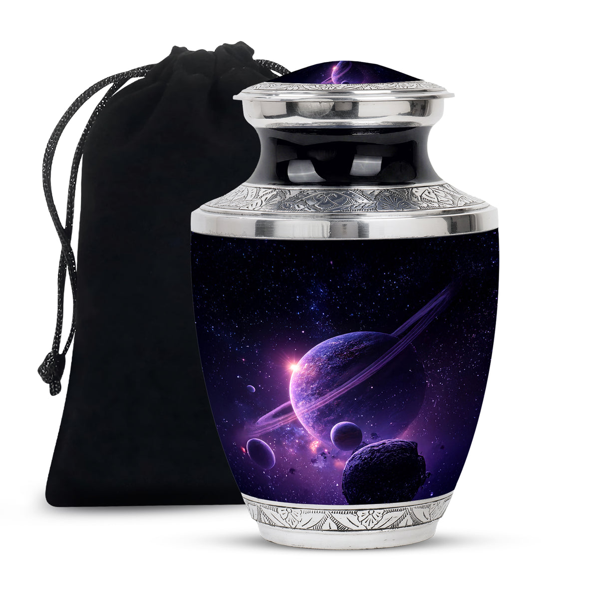 Space Planet Memorial Urn - Galaxy Funeral Urn For Burial