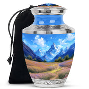 Snow Mountain Funeral Urn - Scenic Nature Cremation Urn For Loved Ones