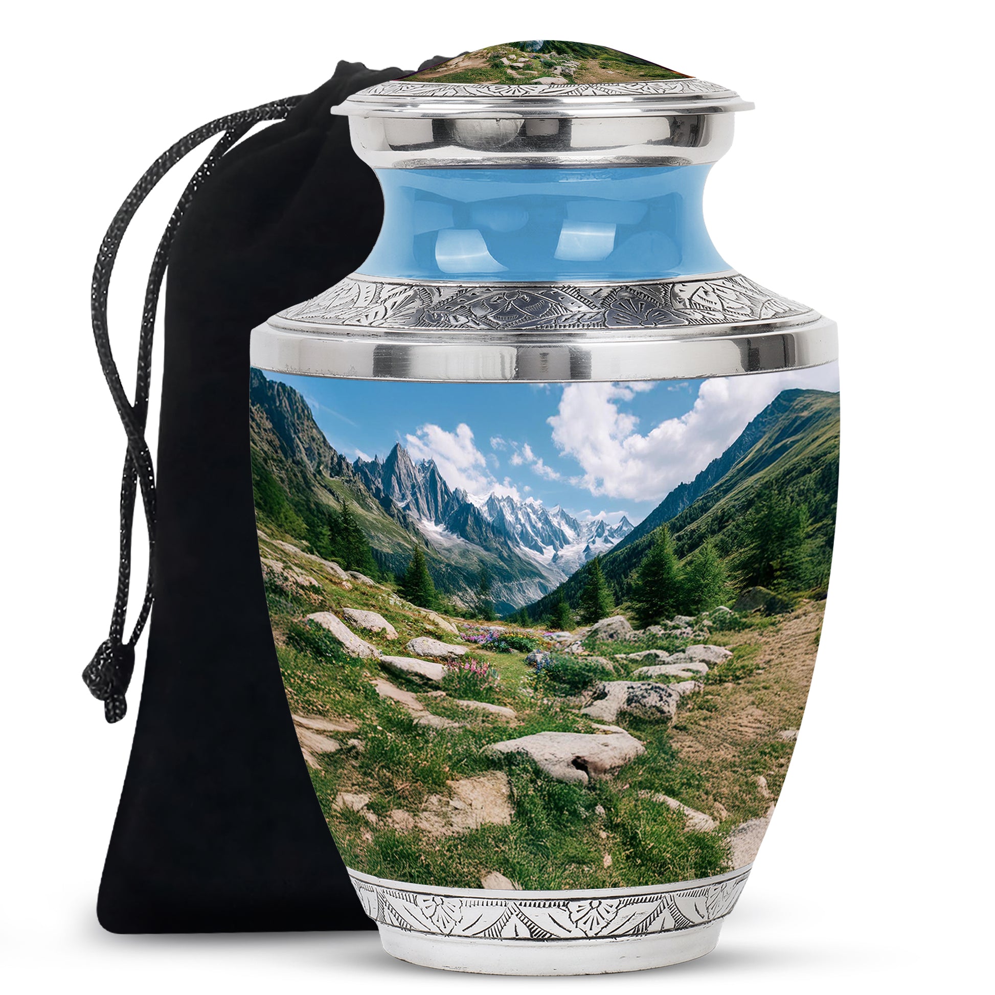 Mountain Valley Funeral Urn - Peaceful Nature Tribute Memorial Urn For Adult Ashes