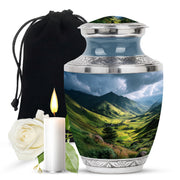 Mountain Valley Cremation Urn - Scenic Memorial Urn For Human Ashes
