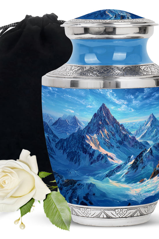 Snow Mountain Memorial Urn - Beautiful Landscape Cremation Urn For Loved One
