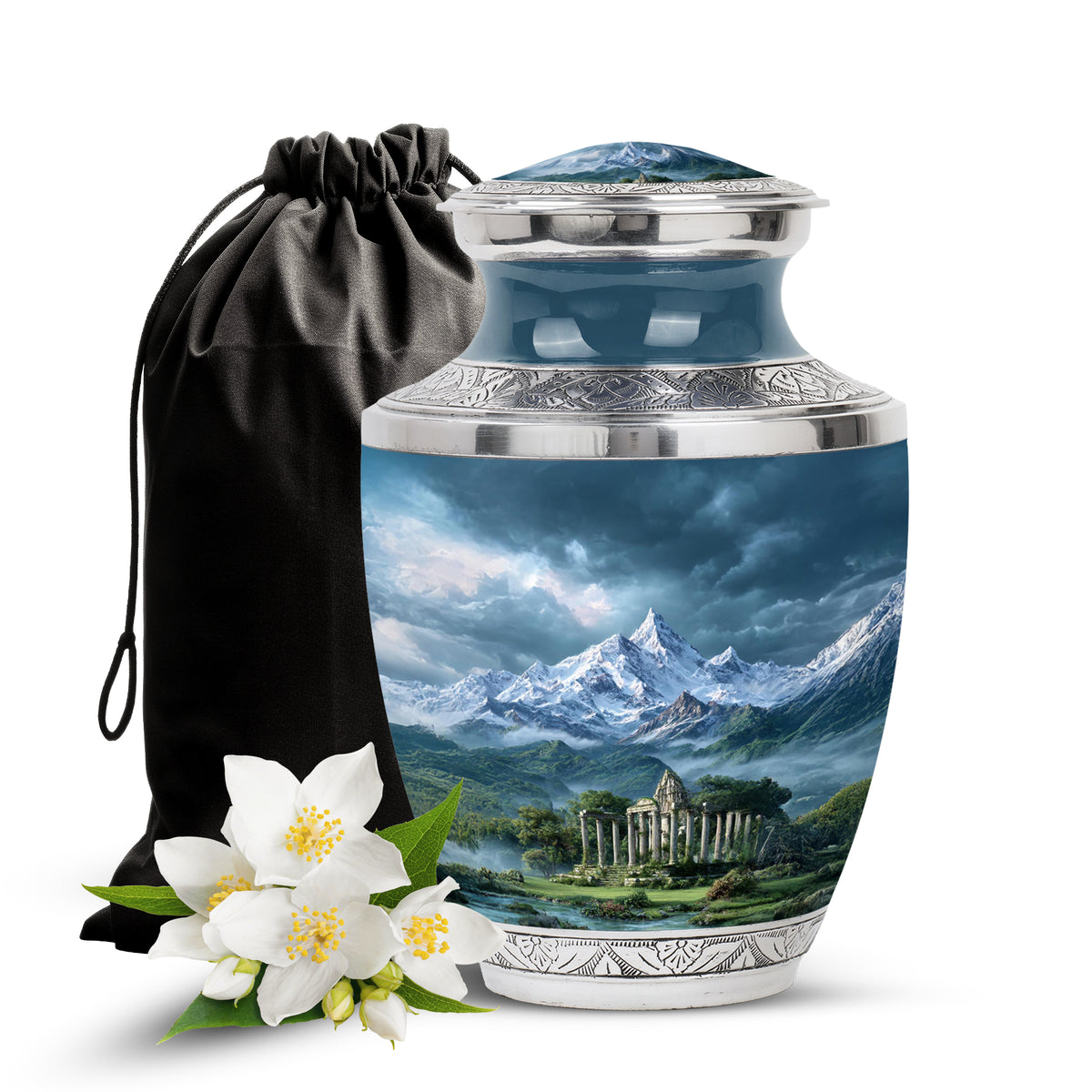 Snow Mountain Cremation Urn - Scenic Memorial Urn For Human Ashes