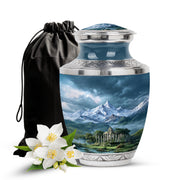 Snow Mountain Cremation Urn - Scenic Memorial Urn For Human Ashes