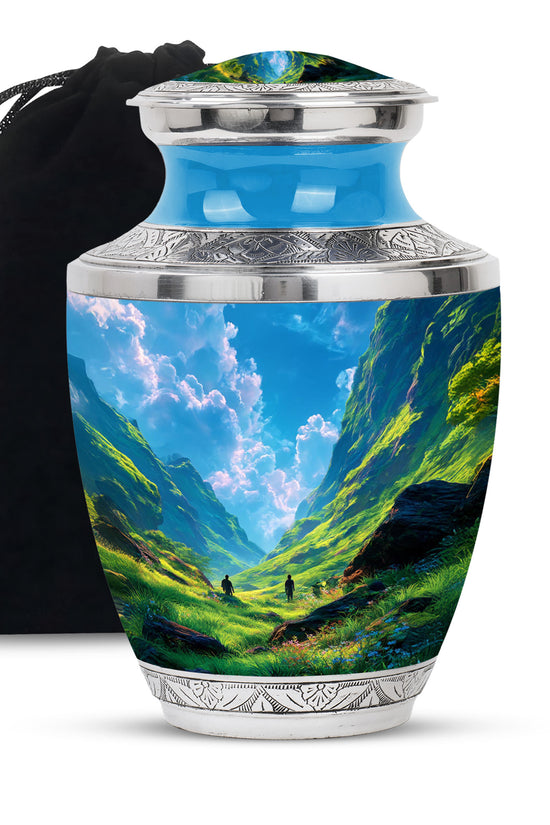 Mountain Scenic Memorial Urn - Large Funeral Urn For Loved Ones