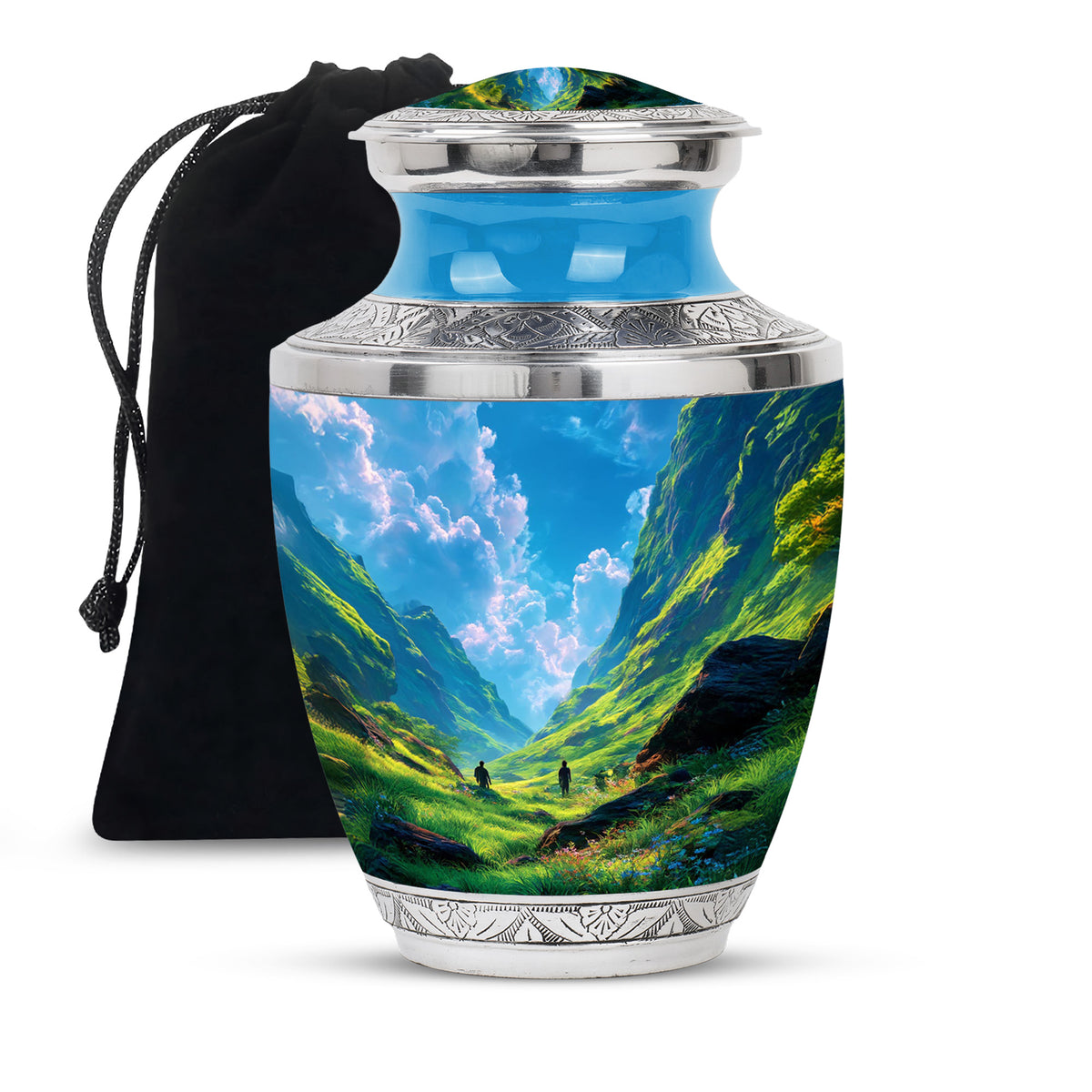 Mountain Scenic Memorial Urn - Large Funeral Urn For Loved Ones