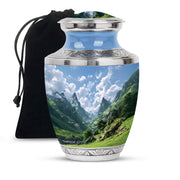 Peaceful Hills Theme Funeral Urn - Mountain Memorial Urn For Adult Ashes