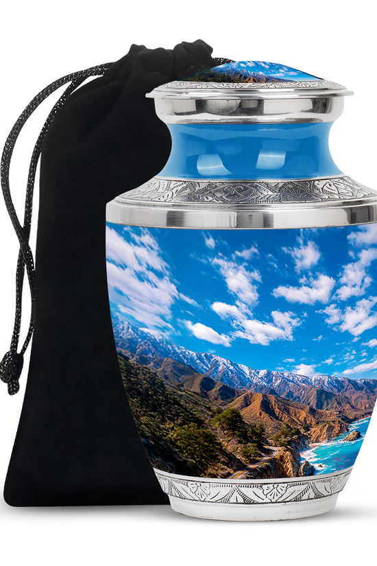 Scenic Mountain Funeral Urn - Memorial Urn For Male & Female