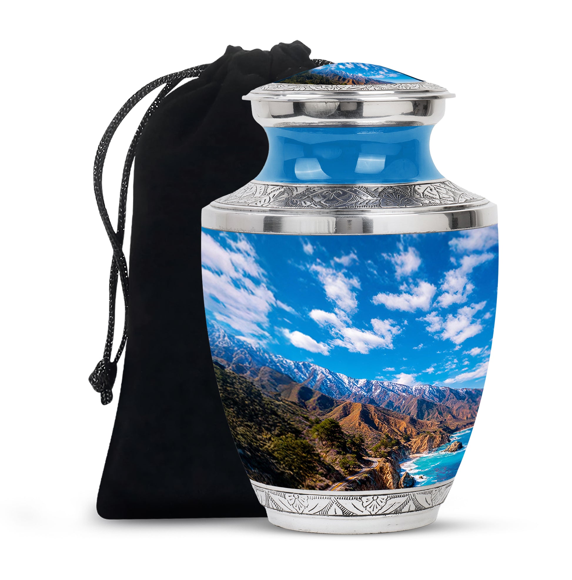 Scenic Mountain Funeral Urn - Memorial Urn For Male & Female
