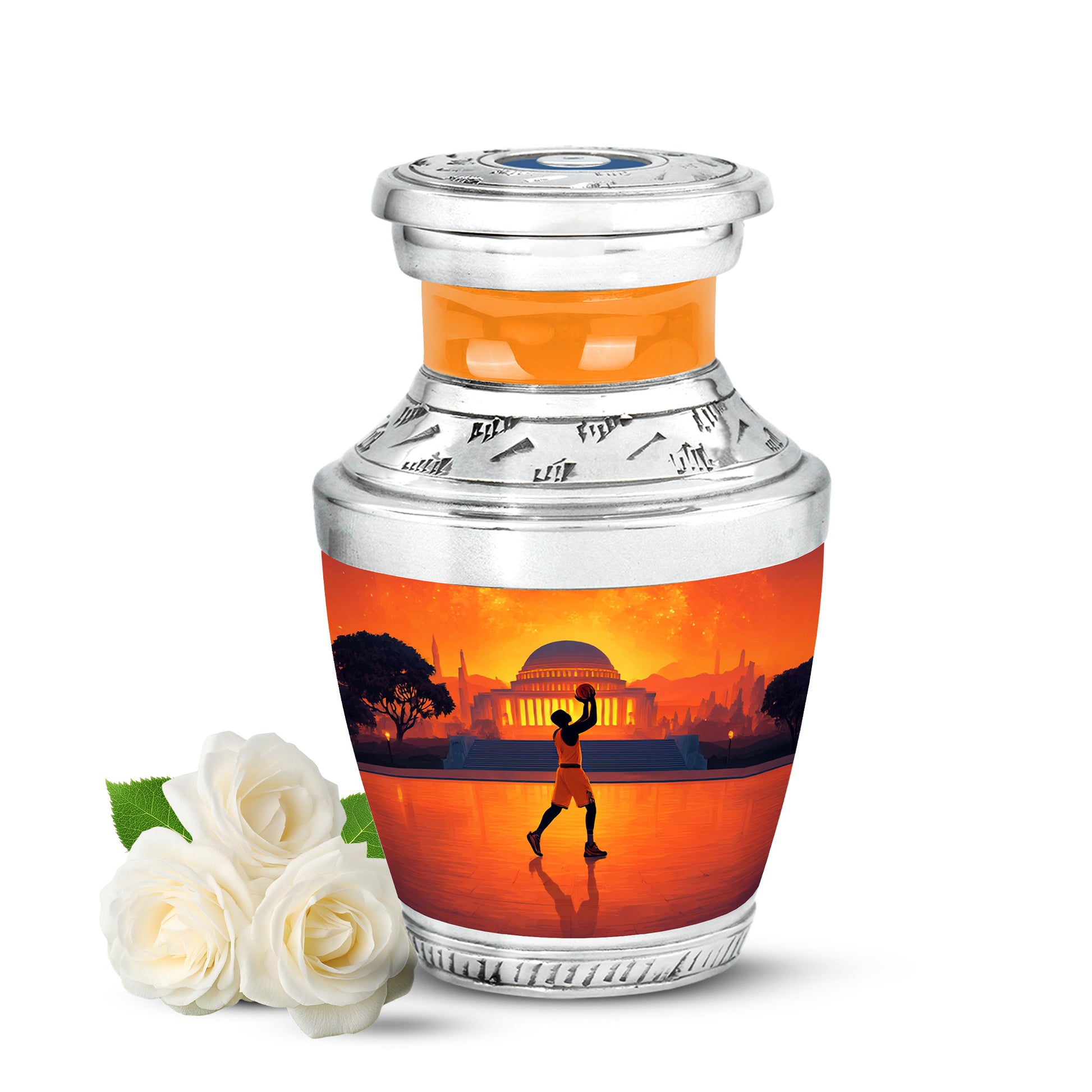 Red Basketball Cremation Urns - Honored Resting Place 10-inch, 200 cu in - Yatskia