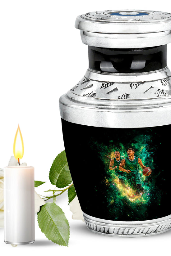 Black Basketball Cremation Urns - Opulent Legacy 10-inch, 200 cu in - Yatskia