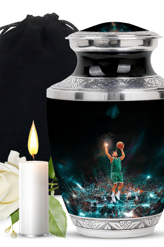 Athlete Tribute Cremation Urn - Basketball Funeral Urn For Men & Women