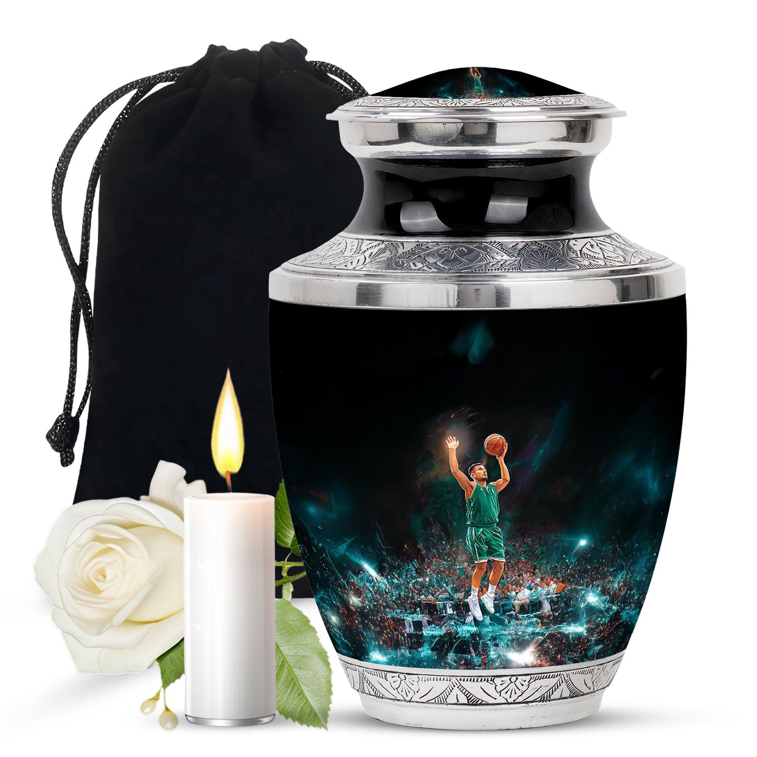 Athlete Tribute Cremation Urn - Basketball Funeral Urn For Men & Women