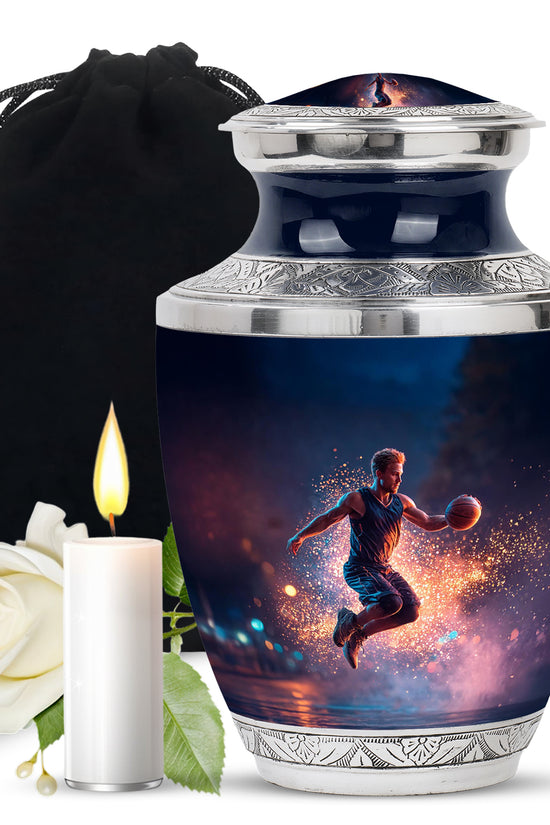 Basketball Memorial Ashes Urn - Large Adult Funeral Urn For Human Ashes