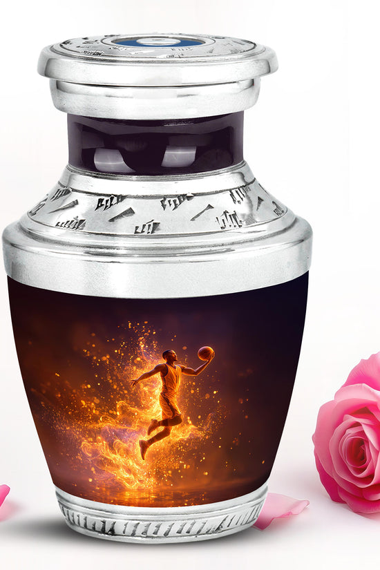 Black Basketball Commemoration Cremation Urns for Human Ashes - 10-inch, 200 cu in - Yatskia
