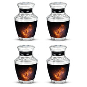 Ebony Basketball Cremation Urn back view with polished surface - contemporary basketball design with modern artistic flair - 10 inch aluminum urn for cremated remains