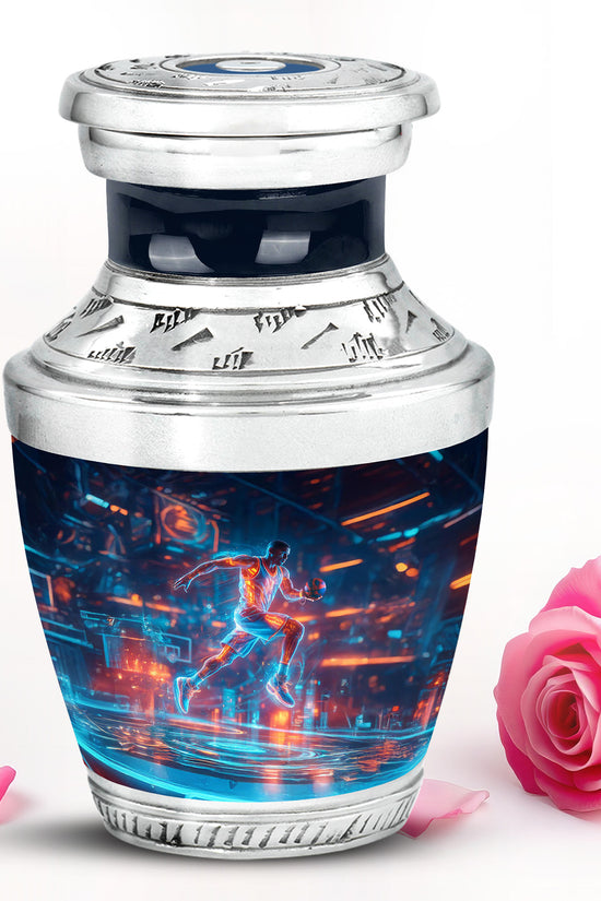 Stunning Blue Basketball Remembrance Urn for Human Ashes - 10-inch, 200 cu in - Yatskia