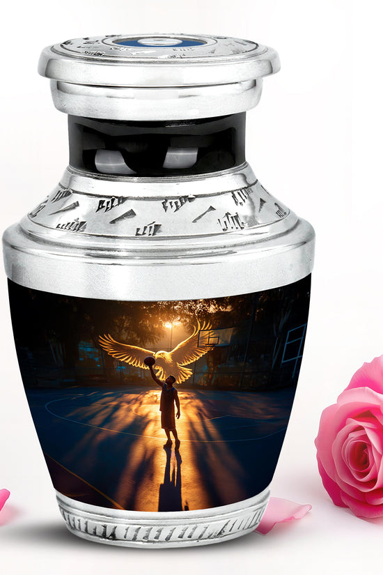 Dignified Black Basketball Cremation Urn for Ashes - 10-inch, 200 cu in - Yatskia
