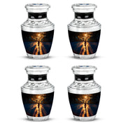 Ebony Basketball Cremation Urn back view with polished surface - contemporary basketball design with modern artistic flair - 10 inch aluminum urn for cremated remains