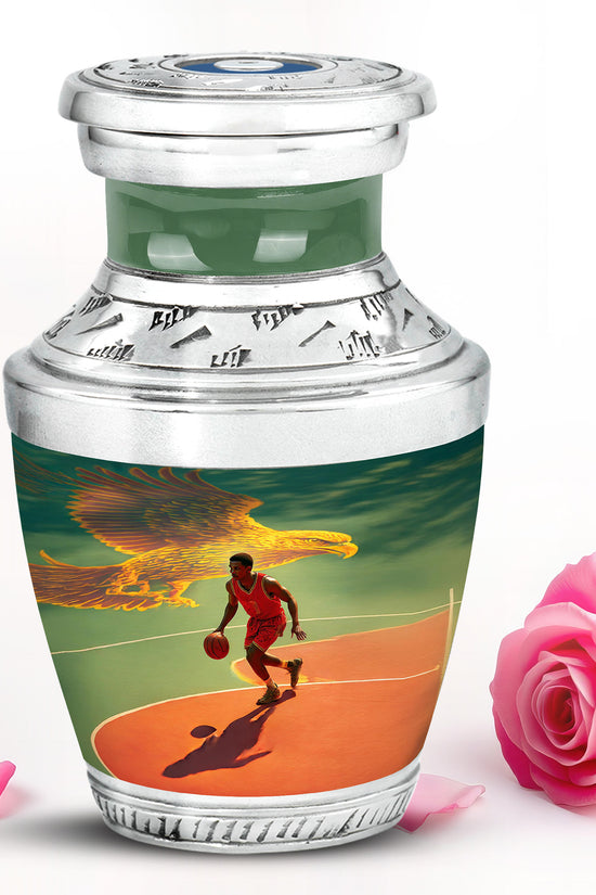 Personalized Refined Basketball Cremation Urns - Teal 10-inch, 200 cu in - Yatskia