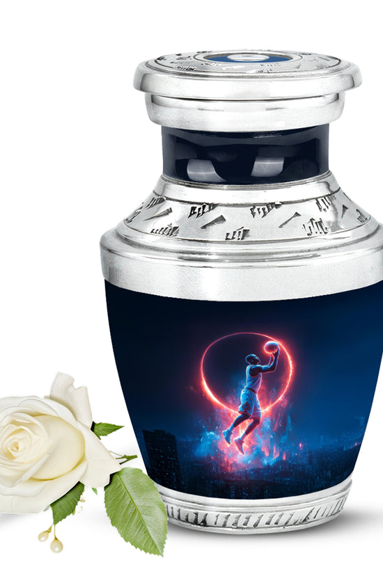 Personalized Basketball Cremation Urns - Eminent Blue 10-inch, 200 cu in - Yatskia