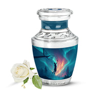 Stunning Blue Basketball Commemoration Urn for Human Ashes - 10-inch, 200 cu in - Yatskia